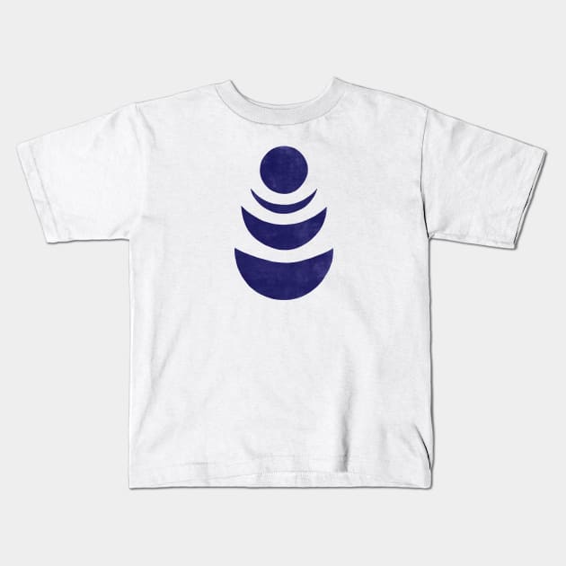 Blue Moody Moon Kids T-Shirt by Anda